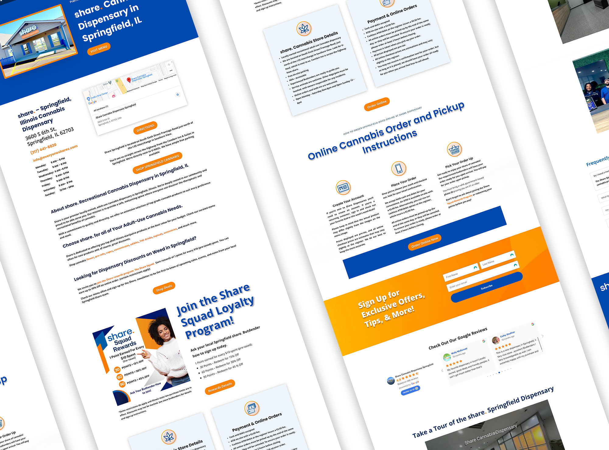Locations page Desktop Mockups