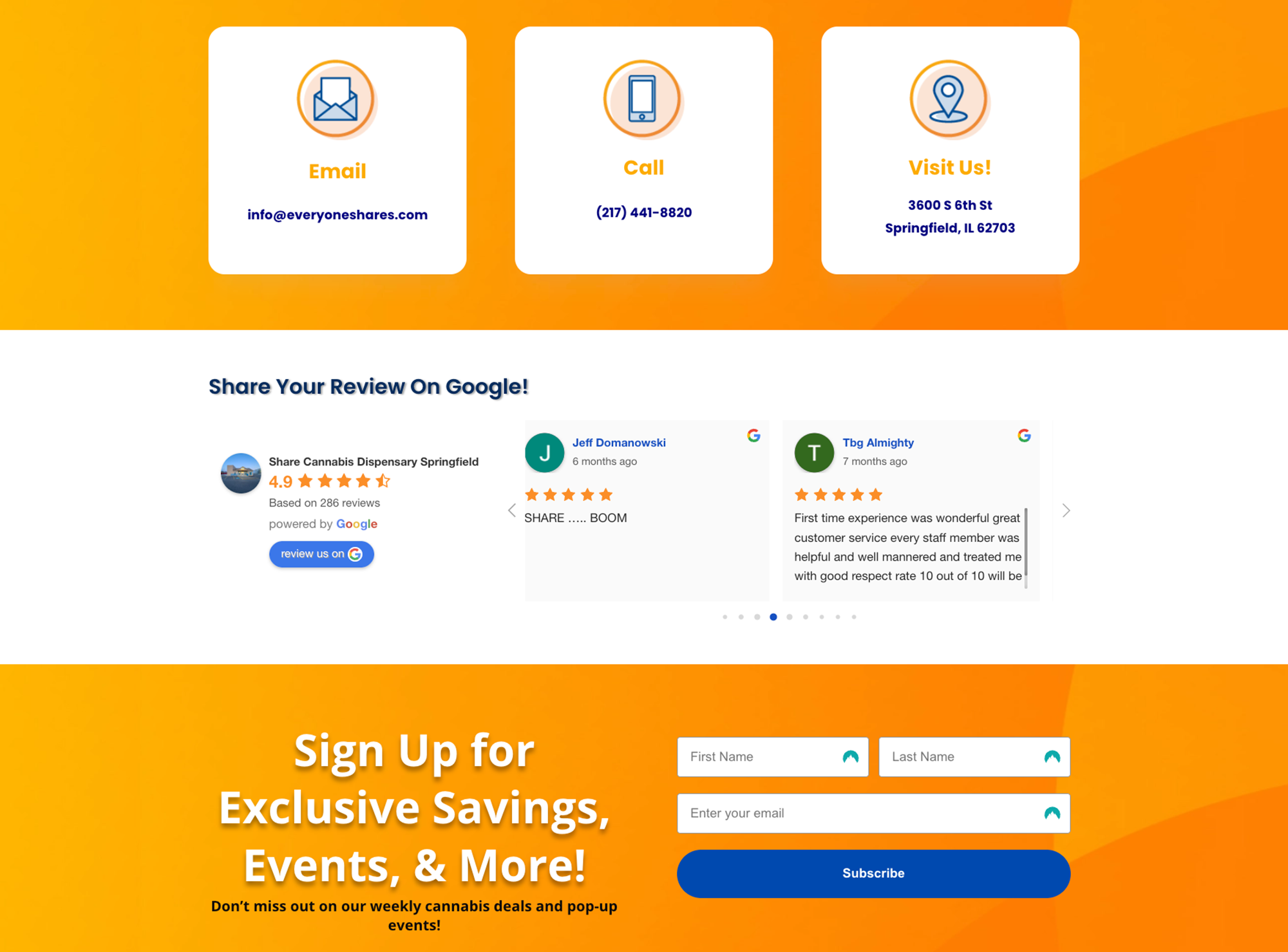 Locations page Desktop Mockups