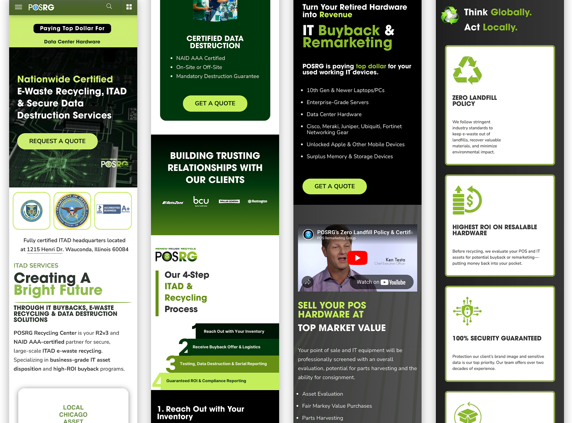 Locations page Mobile Mockups